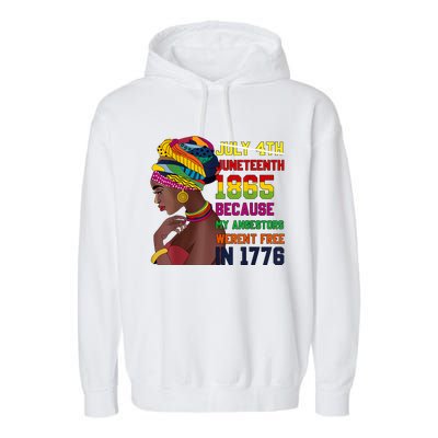 Juneteenth Women Juneteenth Shirts African American Garment-Dyed Fleece Hoodie