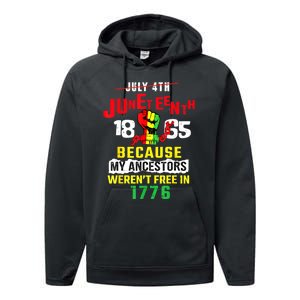 Juneteenth Women Juneteenth Shirts African American Performance Fleece Hoodie