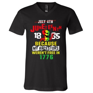 Juneteenth Women Juneteenth Shirts African American V-Neck T-Shirt