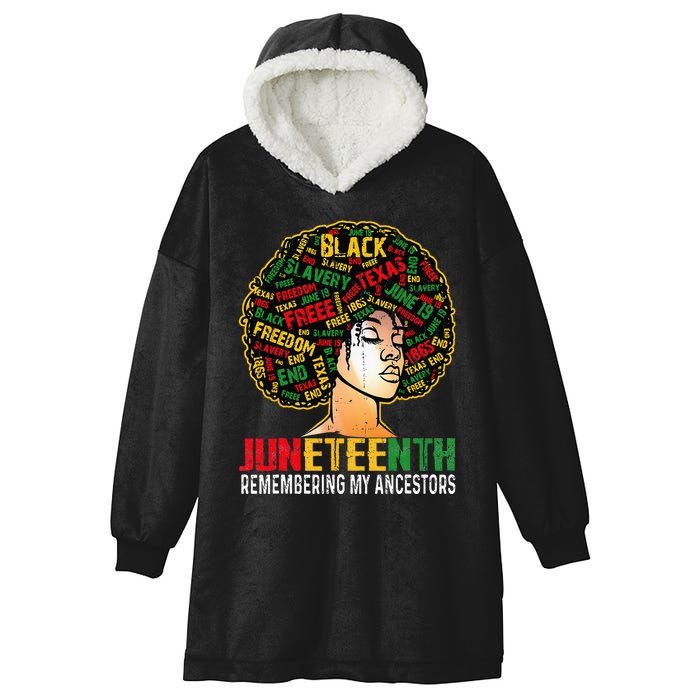 Juneteenth Women Juneteenth African American Hooded Wearable Blanket