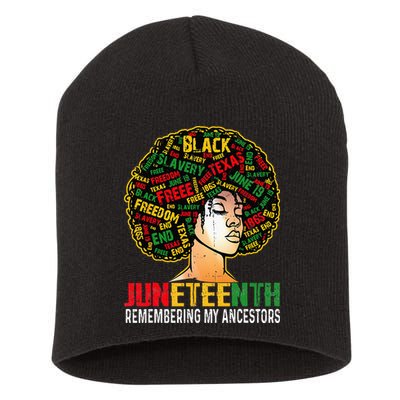 Juneteenth Women Juneteenth African American Short Acrylic Beanie
