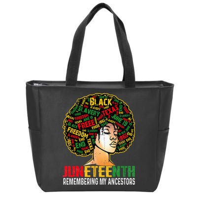 Juneteenth Women Juneteenth African American Zip Tote Bag