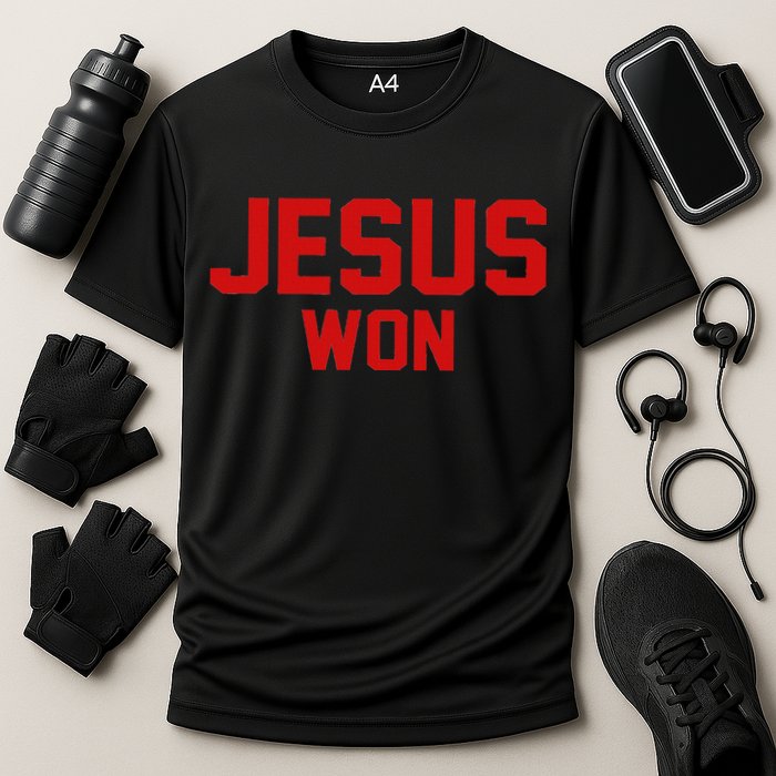 Jesus Won Cooling Performance Crew T-Shirt