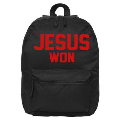 Jesus Won 16 in Basic Backpack