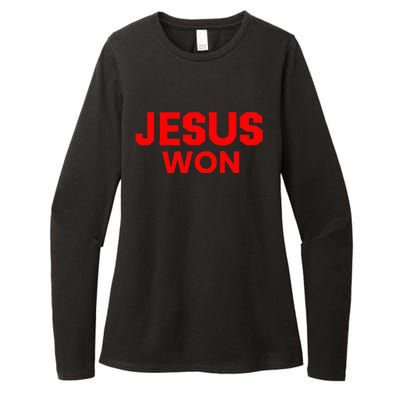 Jesus Won Womens CVC Long Sleeve Shirt