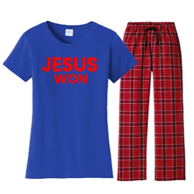 Jesus Won Women's Flannel Pajama Set