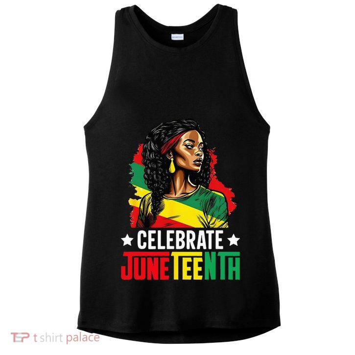 Juneteenth Women Juneteenth African American Ladies PosiCharge Tri-Blend Wicking Tank