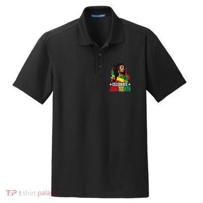 Juneteenth Women Juneteenth African American Dry Zone Grid Polo