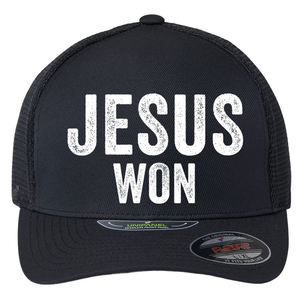 Jesus Won Flexfit Unipanel Trucker Cap