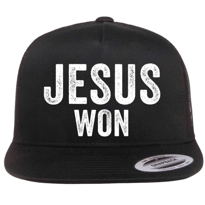 Jesus Won Flat Bill Trucker Hat