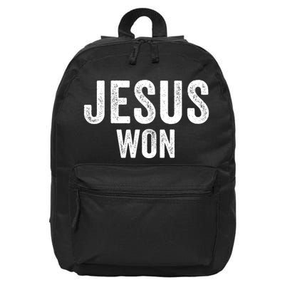 Jesus Won 16 in Basic Backpack