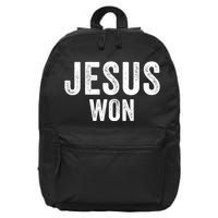 Jesus Won 16 in Basic Backpack