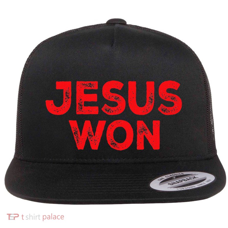 Jesus Won Flat Bill Trucker Hat