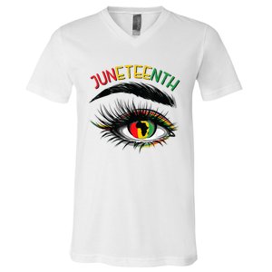 Juneteenth Women Juneteenth Shirts African American V-Neck T-Shirt