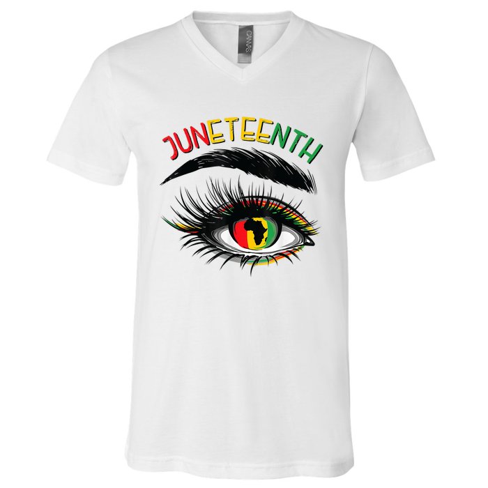 Juneteenth Women Juneteenth Shirts African American V-Neck T-Shirt