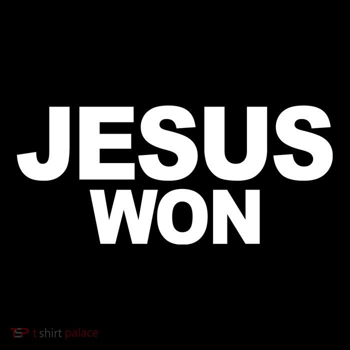 Jesus Won Drawstring Bag