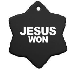 Jesus Won Ceramic Star Ornament