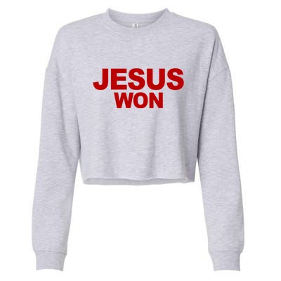 Jesus Won Cropped Pullover Crew