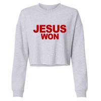 Jesus Won Cropped Pullover Crew
