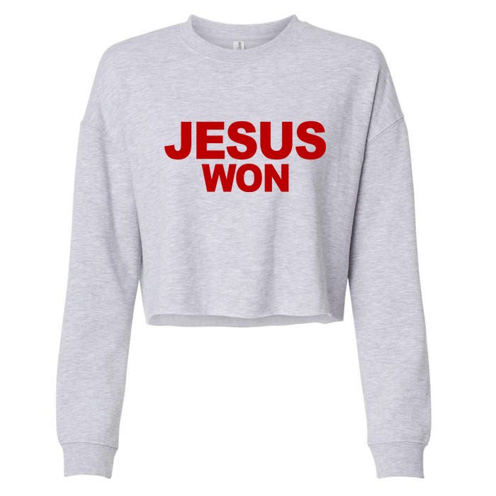 Jesus Won Cropped Pullover Crew