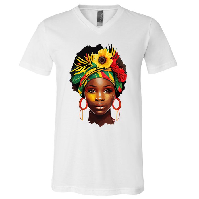 Juneteenth Women Juneteenth Shirts African American V-Neck T-Shirt