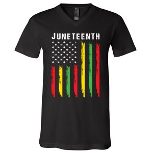 Juneteenth Women Juneteenth Shirts African American V-Neck T-Shirt