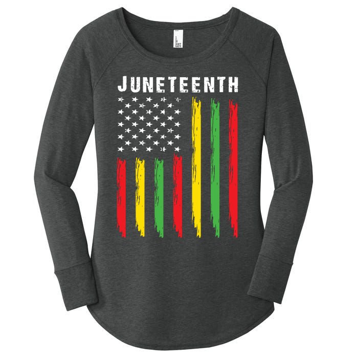 Juneteenth Women Juneteenth Shirts African American Women's Perfect Tri Tunic Long Sleeve Shirt