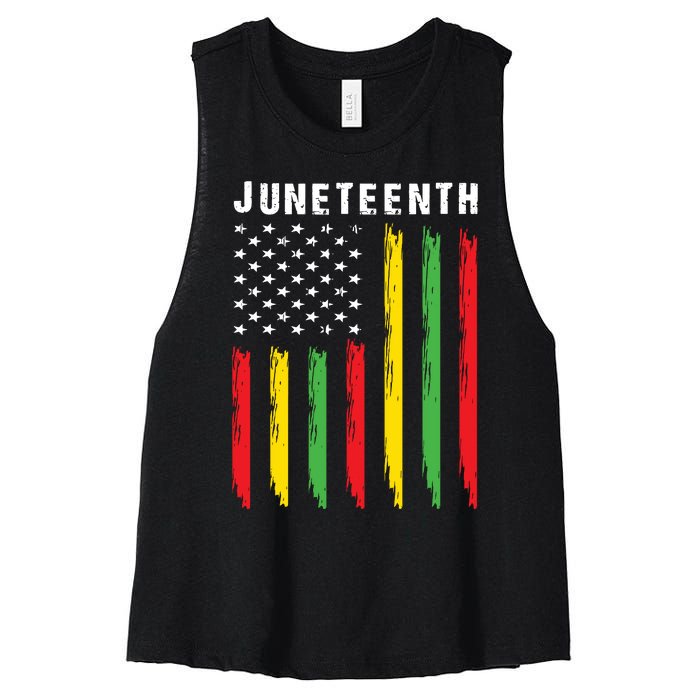 Juneteenth Women Juneteenth Shirts African American Women's Racerback Cropped Tank