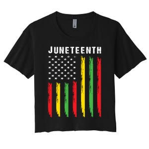 Juneteenth Women Juneteenth Shirts African American Women's Crop Top Tee