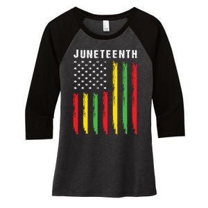 Juneteenth Women Juneteenth Shirts African American Women's Tri-Blend 3/4-Sleeve Raglan Shirt