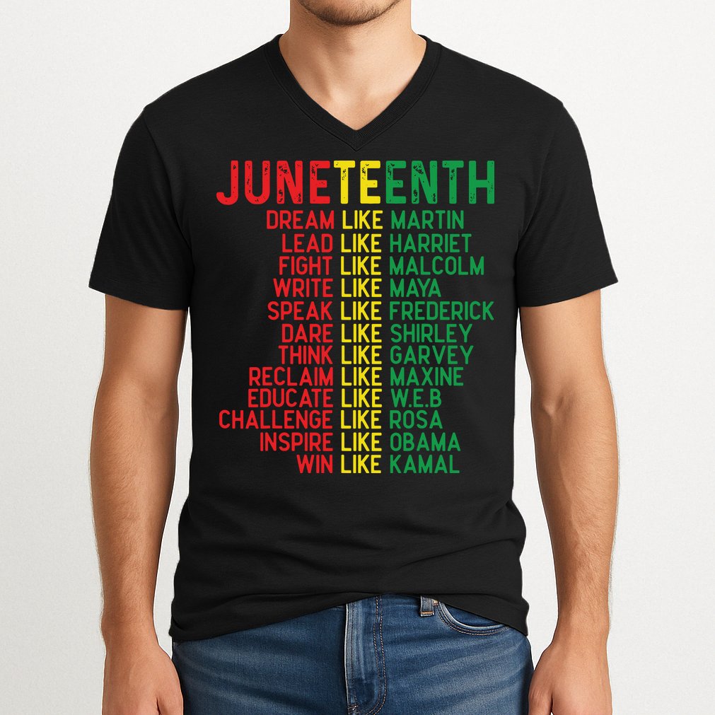 Juneteenth Women Juneteenth Shirts African American V-Neck T-Shirt