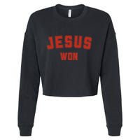 Jesus Won Cropped Pullover Crew