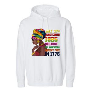 Juneteenth Women Juneteenth Shirts African American Garment-Dyed Fleece Hoodie