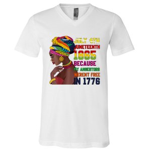 Juneteenth Women Juneteenth Shirts African American V-Neck T-Shirt