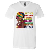 Juneteenth Women Juneteenth Shirts African American V-Neck T-Shirt