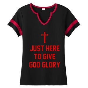 Jesus Won Just Here To Give God Glory Ohio Pride Ladies Halftime Notch Neck Tee