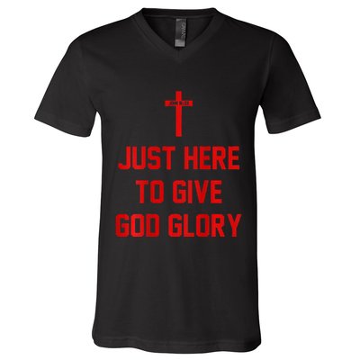 Jesus Won Just Here To Give God Glory Ohio Pride V-Neck T-Shirt