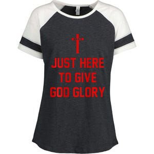 Jesus Won Just Here To Give God Glory Ohio Pride Enza Ladies Jersey Colorblock Tee