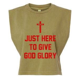 Jesus Won Just Here To Give God Glory Ohio Pride Garment-Dyed Women's Muscle Tee