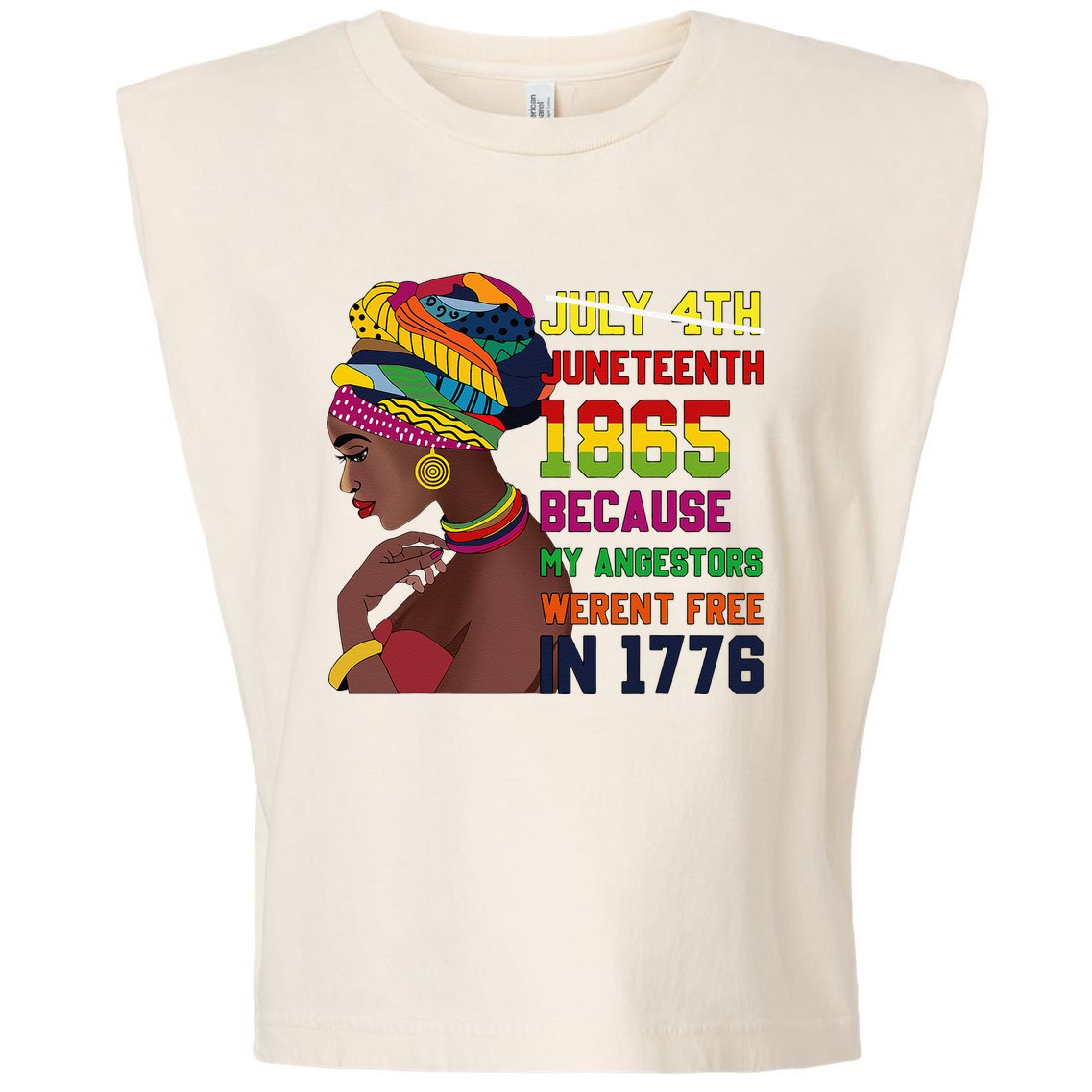 Juneteenth Women Juneteenth Shirts African American Garment-Dyed Women's Muscle Tee