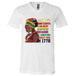 Juneteenth Women Juneteenth Shirts African American V-Neck T-Shirt