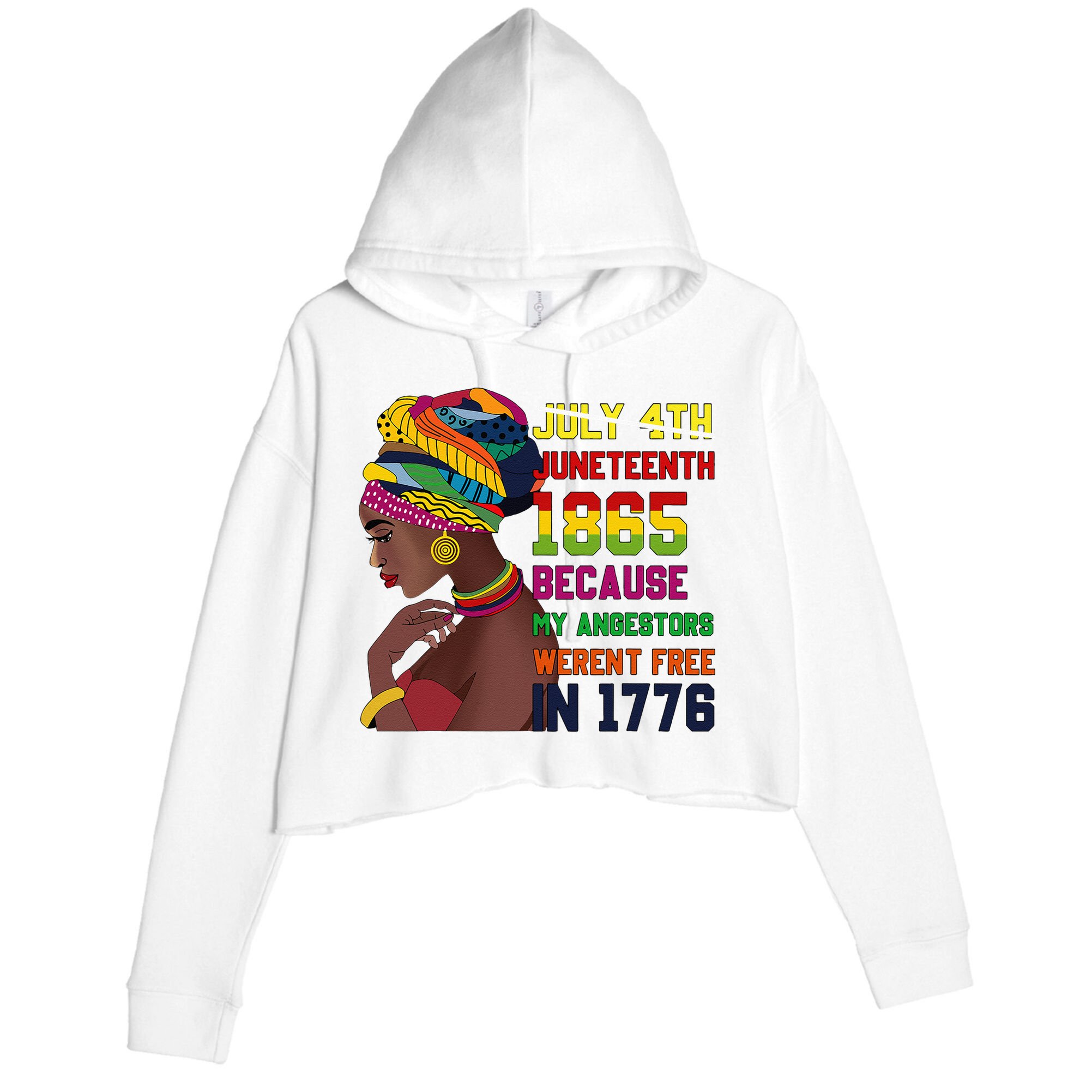 Juneteenth Women Juneteenth Shirts African American Crop Fleece Hoodie