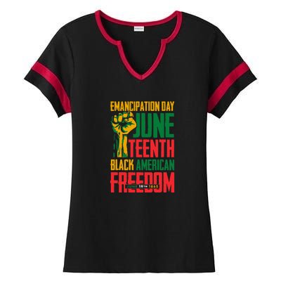 Juneteenth Women Juneteenth For Men Freedom Ladies Halftime Notch Neck Tee