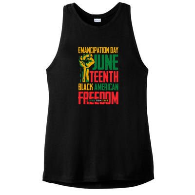 Juneteenth Women Juneteenth For Men Freedom Ladies PosiCharge Tri-Blend Wicking Tank