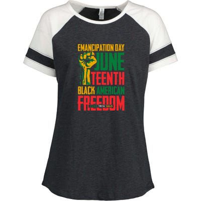 Juneteenth Women Juneteenth For Men Freedom Enza Ladies Jersey Colorblock Tee