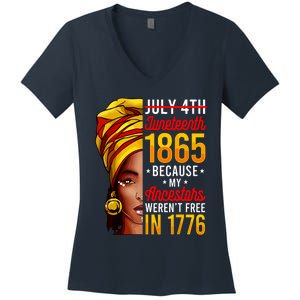 Juneteenth Women Juneteenth African American Women's V-Neck T-Shirt