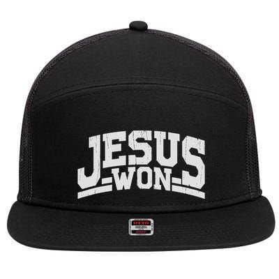Jesus Won Just Here To Give God Glory Ohio Pride 7 Panel Mesh Trucker Snapback Hat
