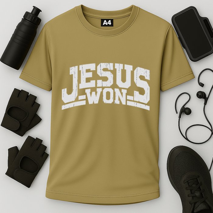 Jesus Won Just Here To Give God Glory Ohio Pride Cooling Performance Crew T-Shirt