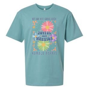 Joyful Warrior Kamala Harris Waltz 2024 WeRe Not Going Back Sueded Cloud Jersey T-Shirt