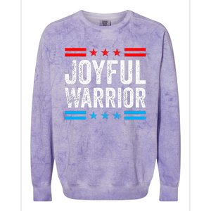 Joyful Warrior Kamala Waltz 2024 Kamala Harris Tim Walz Colorblast Crewneck Sweatshirt